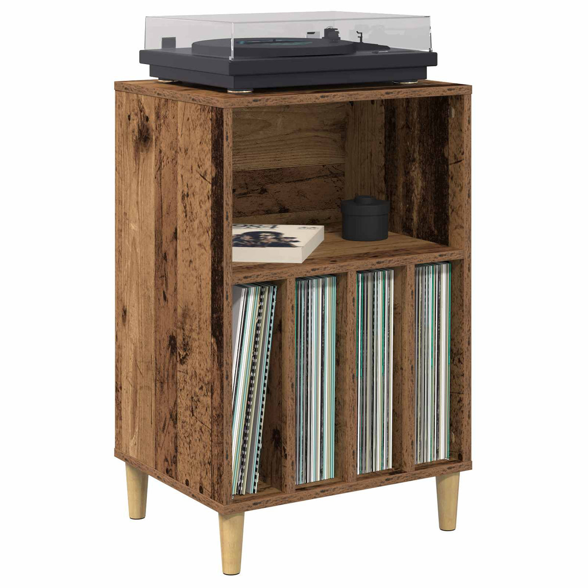 vidaXL Stojak na gramofon Stare drewno 47 x 39,5 x 74,5 cm