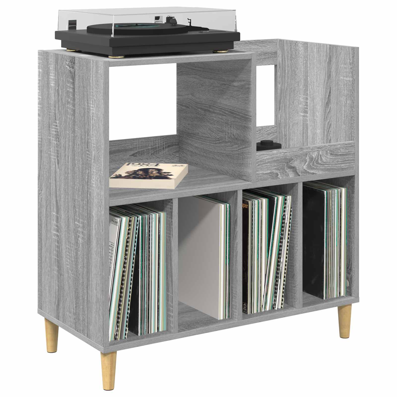 vidaXL Stojak na odtwarzacz płyt Szary Sonoma 82 x 39,5 x 82,5 cm