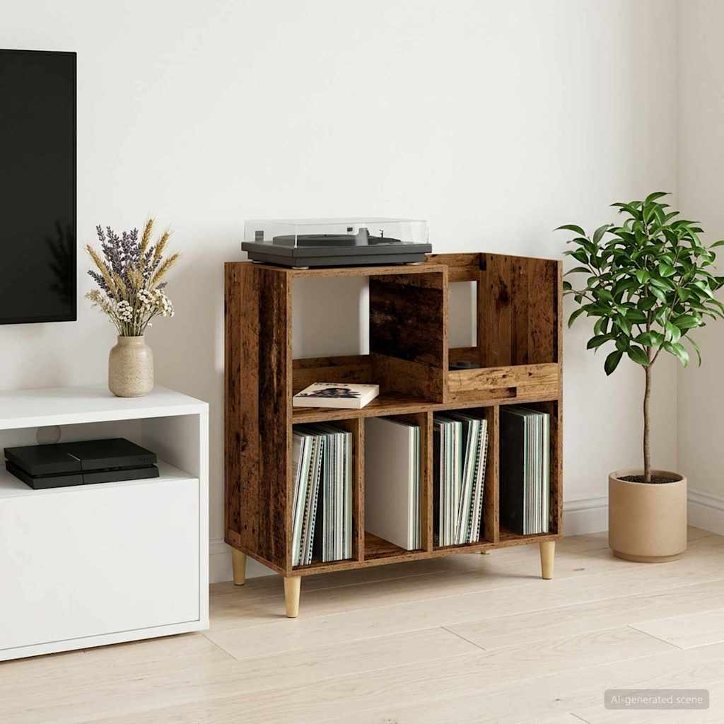 vidaXL Stojak na odtwarzacz płyt Stare drewno 82 x 39,5 x 82,5 cm