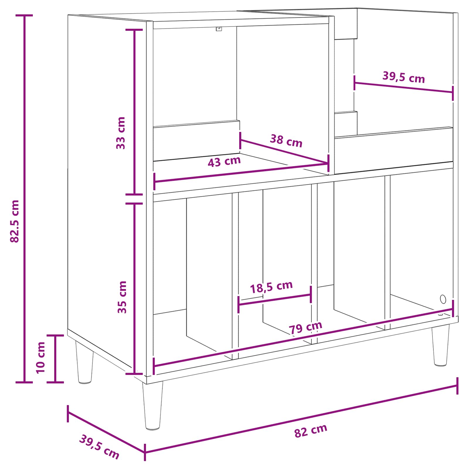 vidaXL Stojak na odtwarzacz płyt Dąb artisan 82 x 39,5 x 82,5 cm