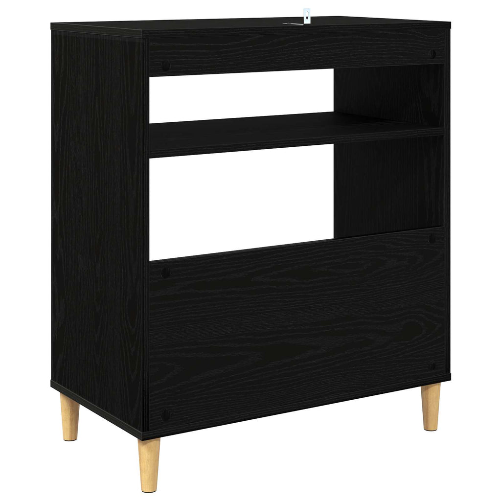 vidaXL Stojak na odtwarzacz płyt Czarny dąb 71 x 39,5 x 83 cm