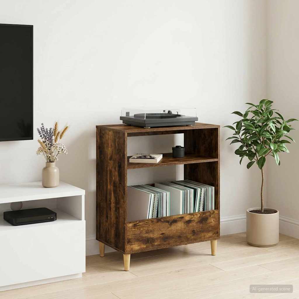 vidaXL Stojak na odtwarzacz płyt Dąb wędzony 71 x 39,5 x 83 cm