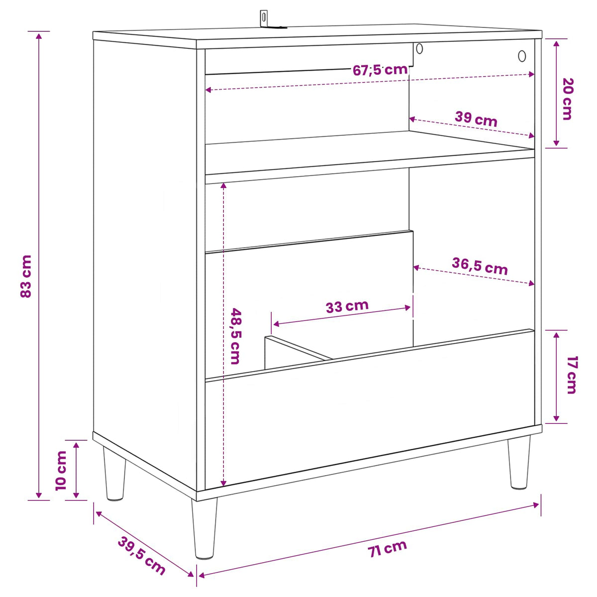 vidaXL Stojak na odtwarzacz płyt Dąb wędzony 71 x 39,5 x 83 cm