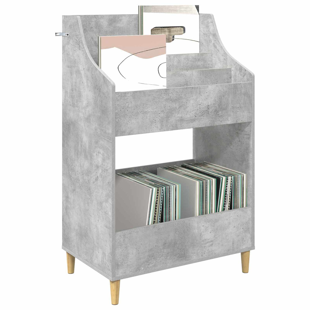 vidaXL Półki na media Betonowy szary 70,5 x 46 x 112 cm