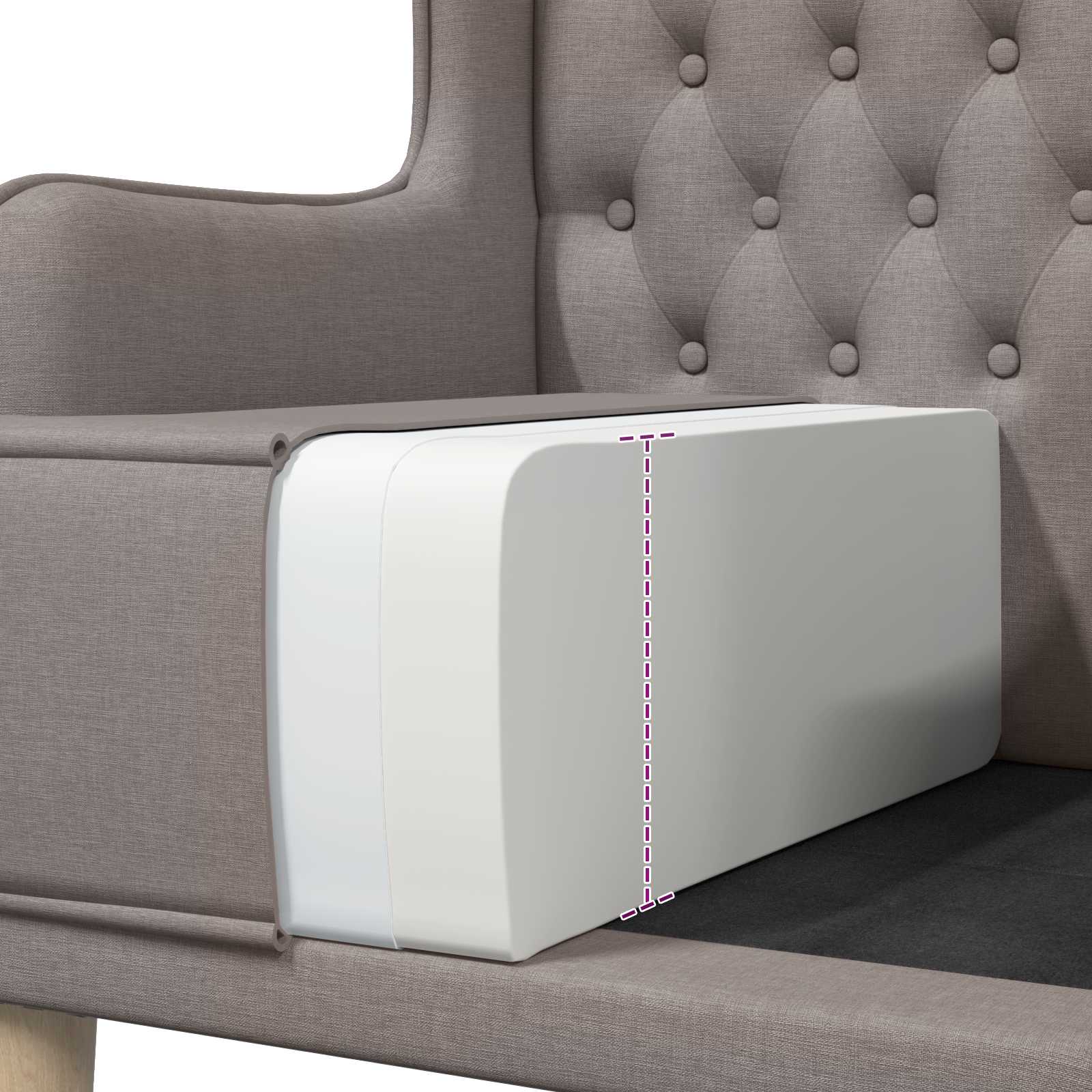 vidaXL Pikowany fotel z wysokim oparciem Szarobeżowy tkanina