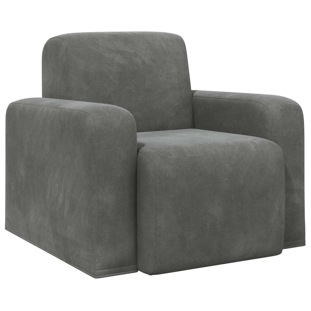 vidaXL Fotel ciemnoszary Welur
