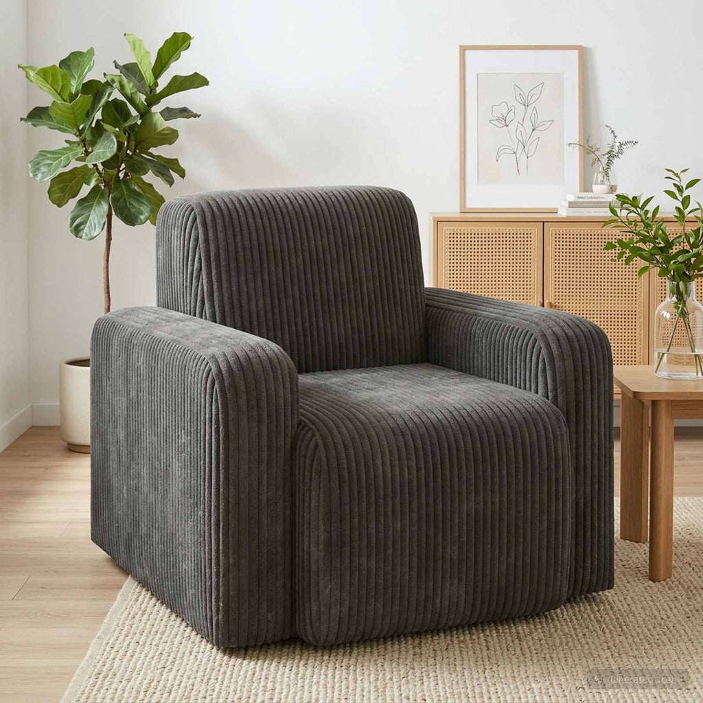 vidaXL Fotel antracytowy sztruks