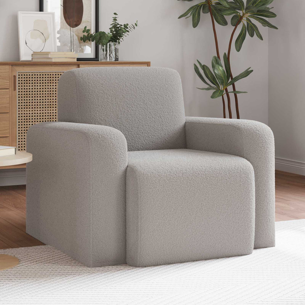 vidaXL Fotel jasnoszary Bouclé