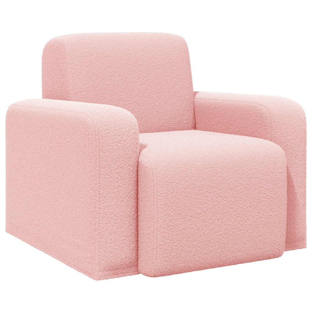 vidaXL Fotel różowy Bouclé