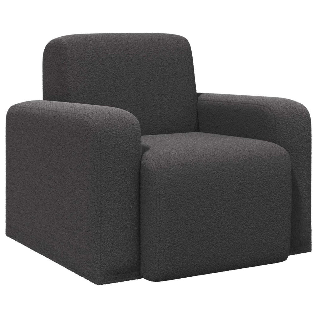 vidaXL Fotel ciemnoszary Bouclé