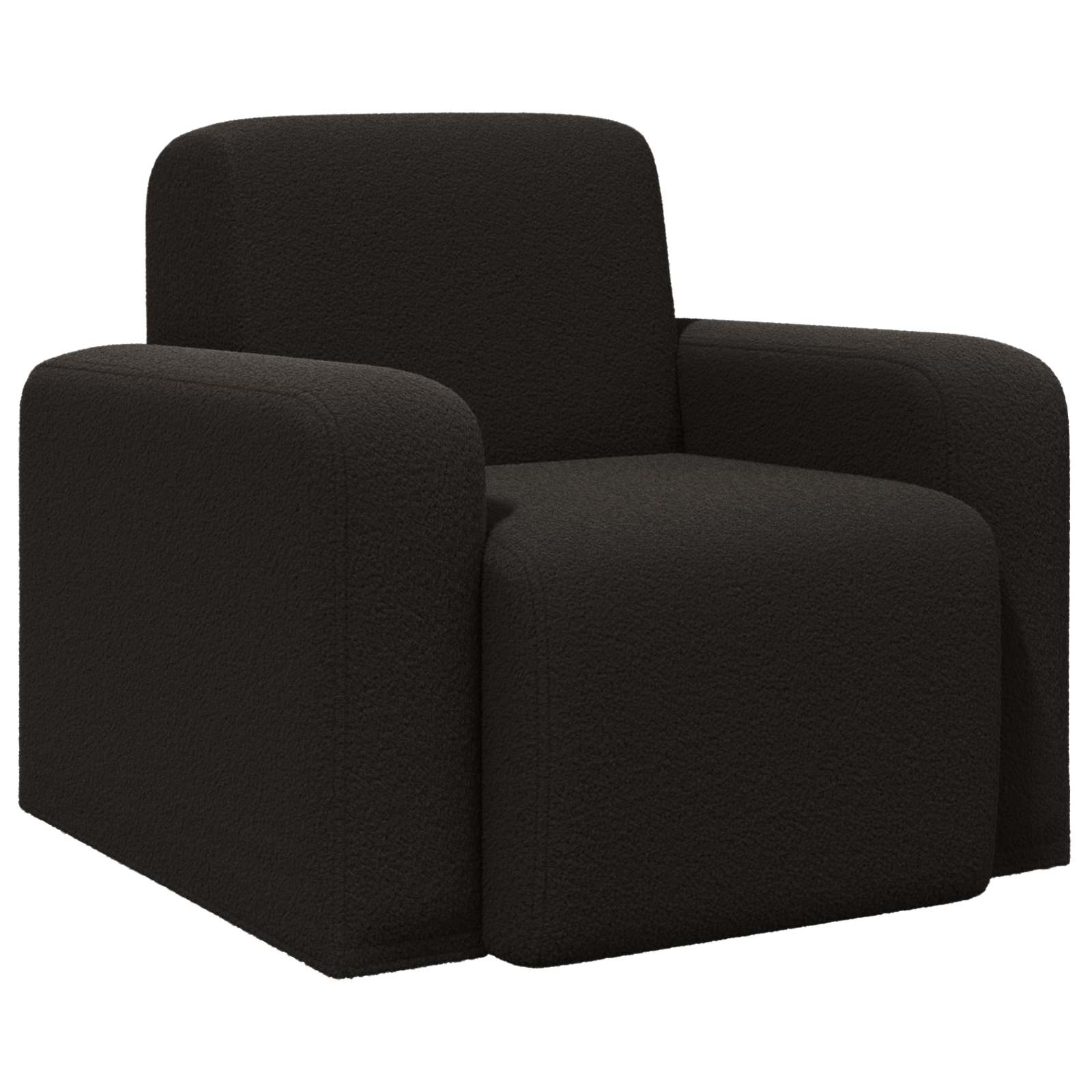 vidaXL Fotel Czarny Bouclé