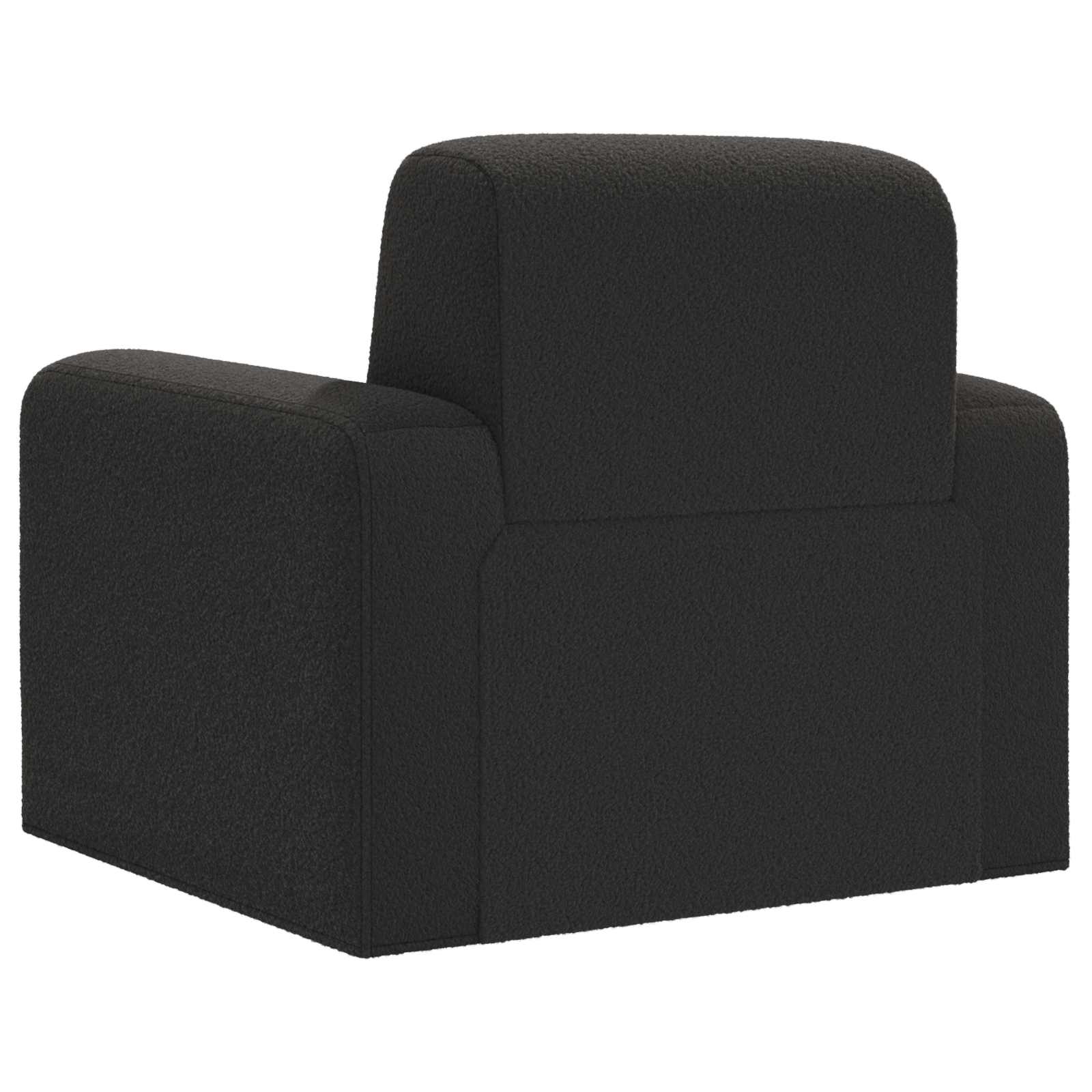 vidaXL Fotel Czarny Bouclé