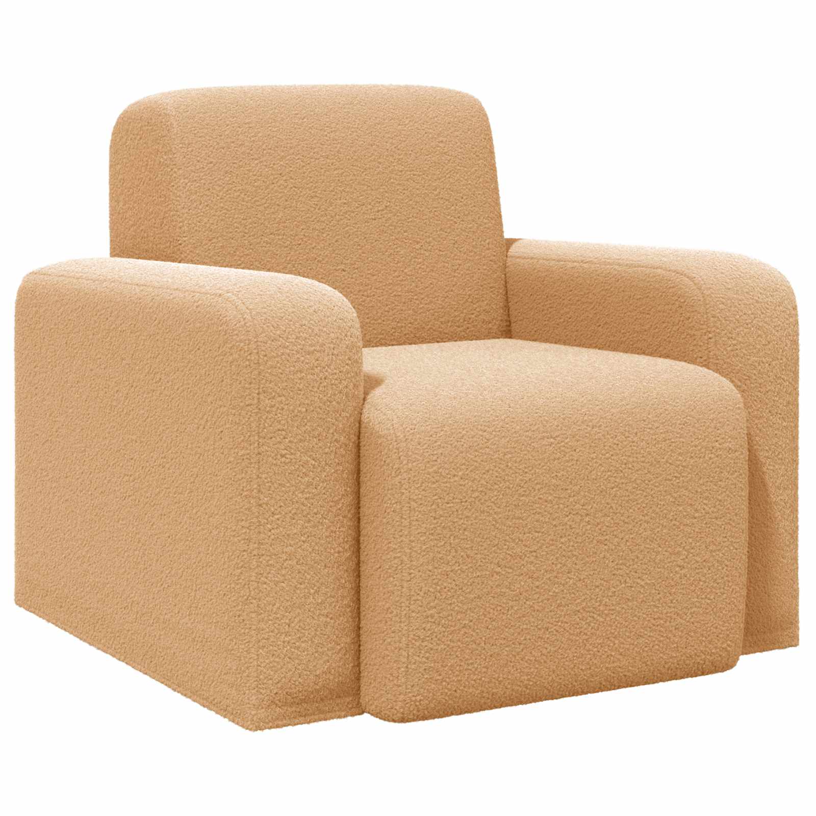 vidaXL Fotel Beżowy Bouclé