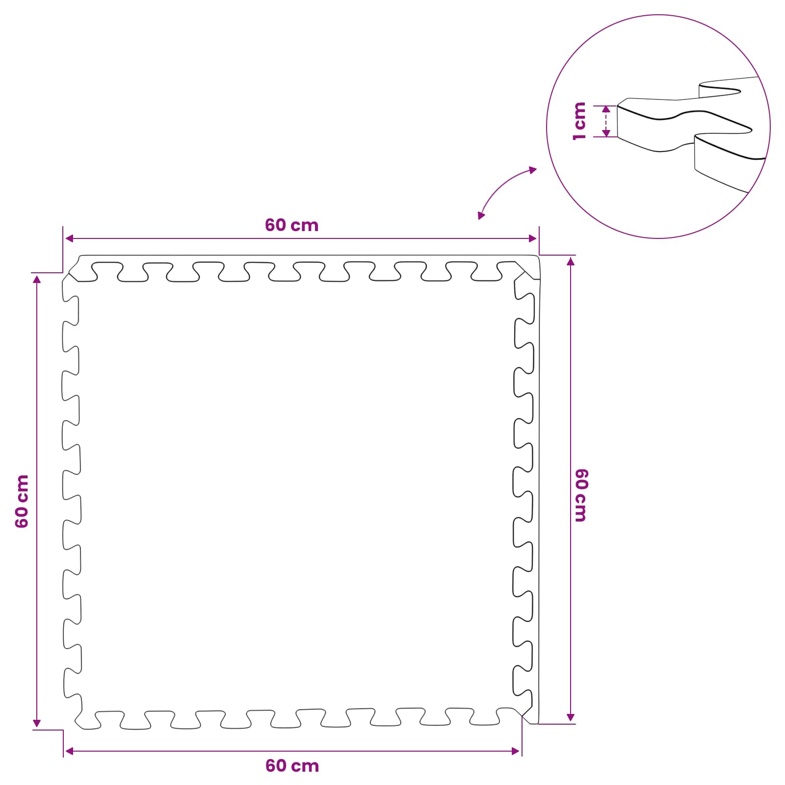 vidaXL Mata podłogowa 40 pcs drewno 14,4 m² Pianka EVA