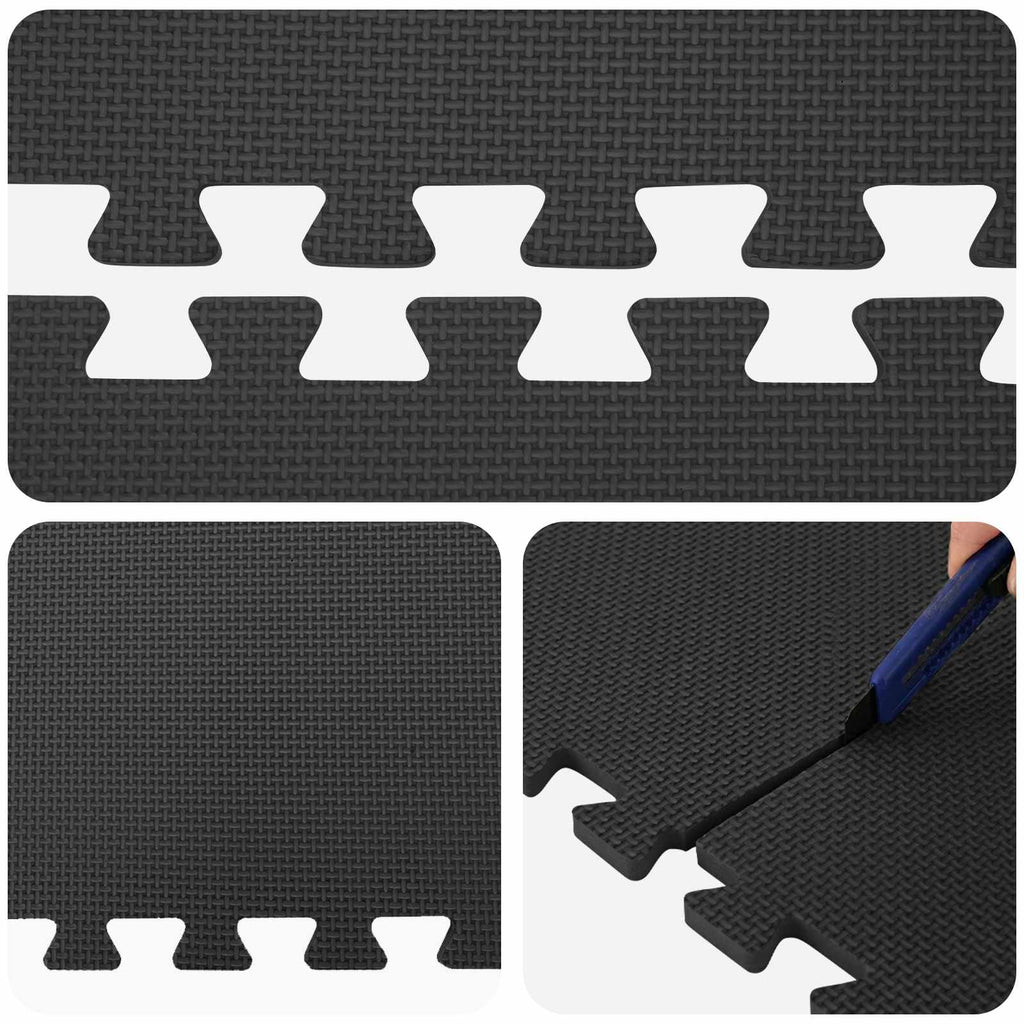 vidaXL Mata podłogowa 50 pcs Czarny 18 m² Pianka EVA