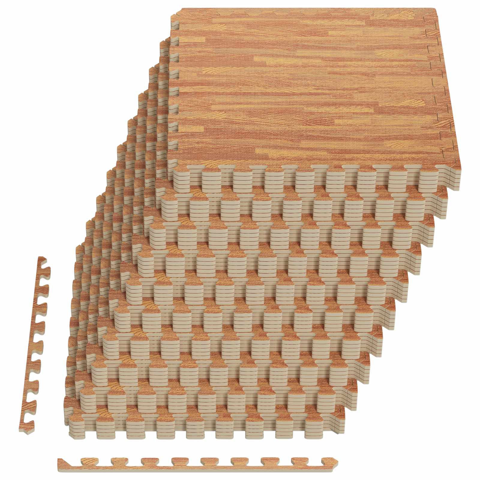 vidaXL Mata podłogowa 50 pcs drewno 18 m² Pianka EVA