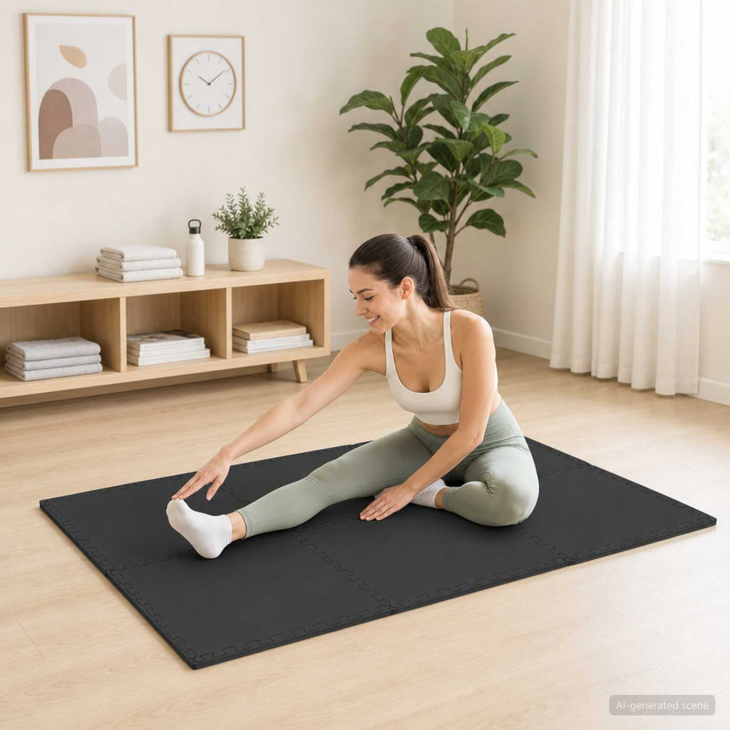 vidaXL Mata podłogowa 50 pcs Czarny 18 m² Pianka EVA