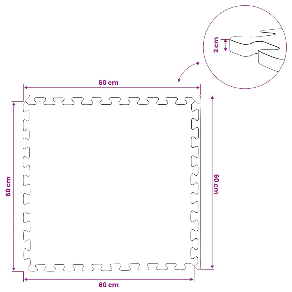 vidaXL Mata podłogowa 6 pcs drewno 2,16 m² Pianka EVA