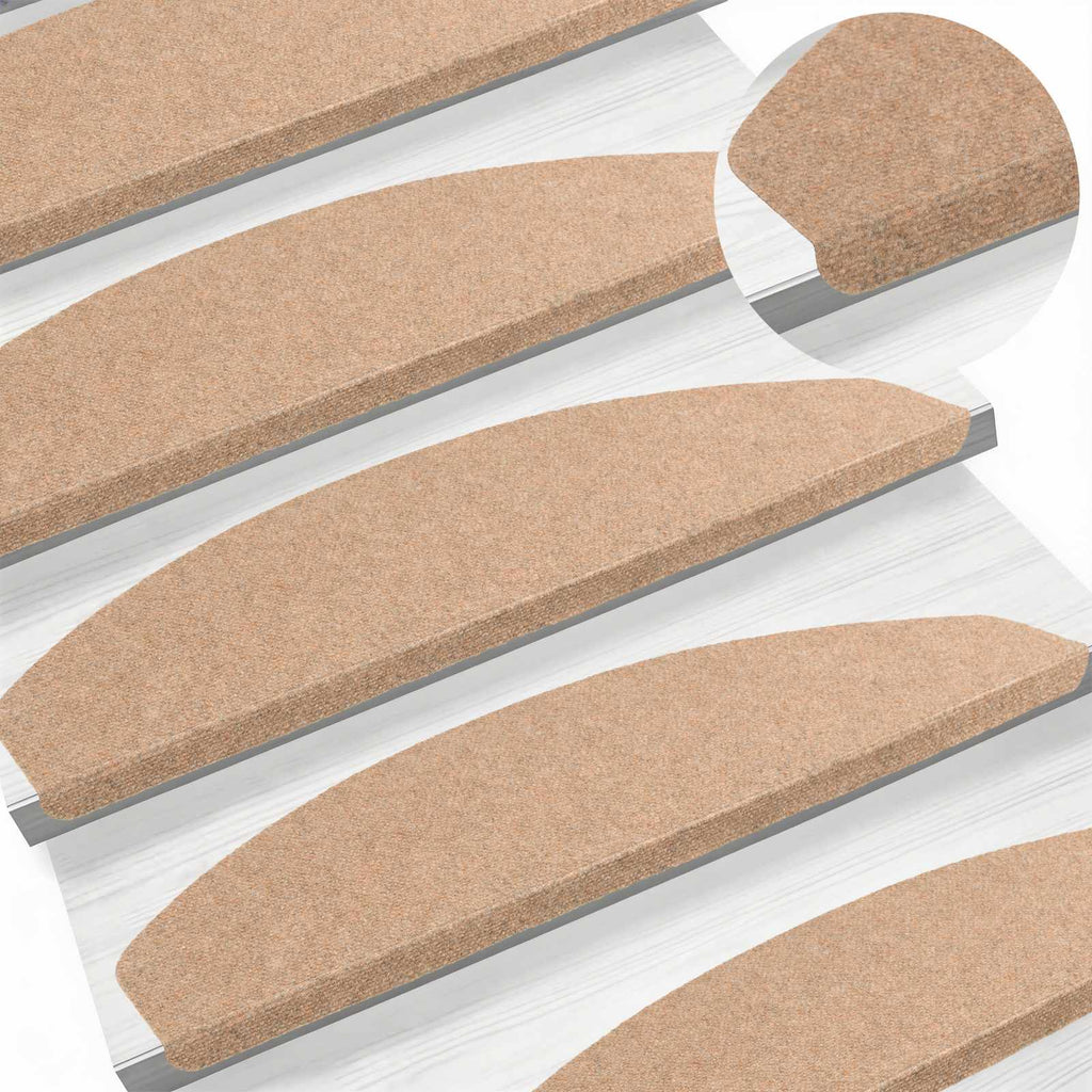 vidaXL Samoprzylepne maty na schody 15 pcs Beżowy 80 x 28 x 3,5 cm