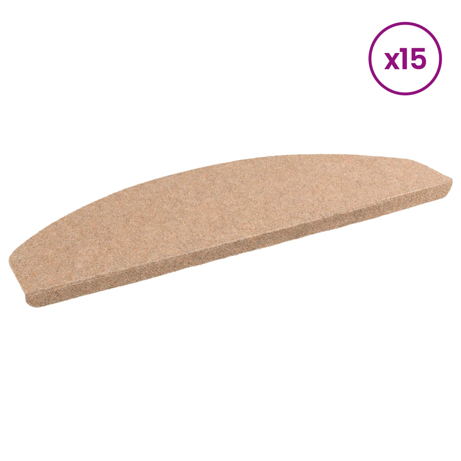 vidaXL Samoprzylepne maty na schody 15 pcs Beżowy 80 x 28 x 3,5 cm