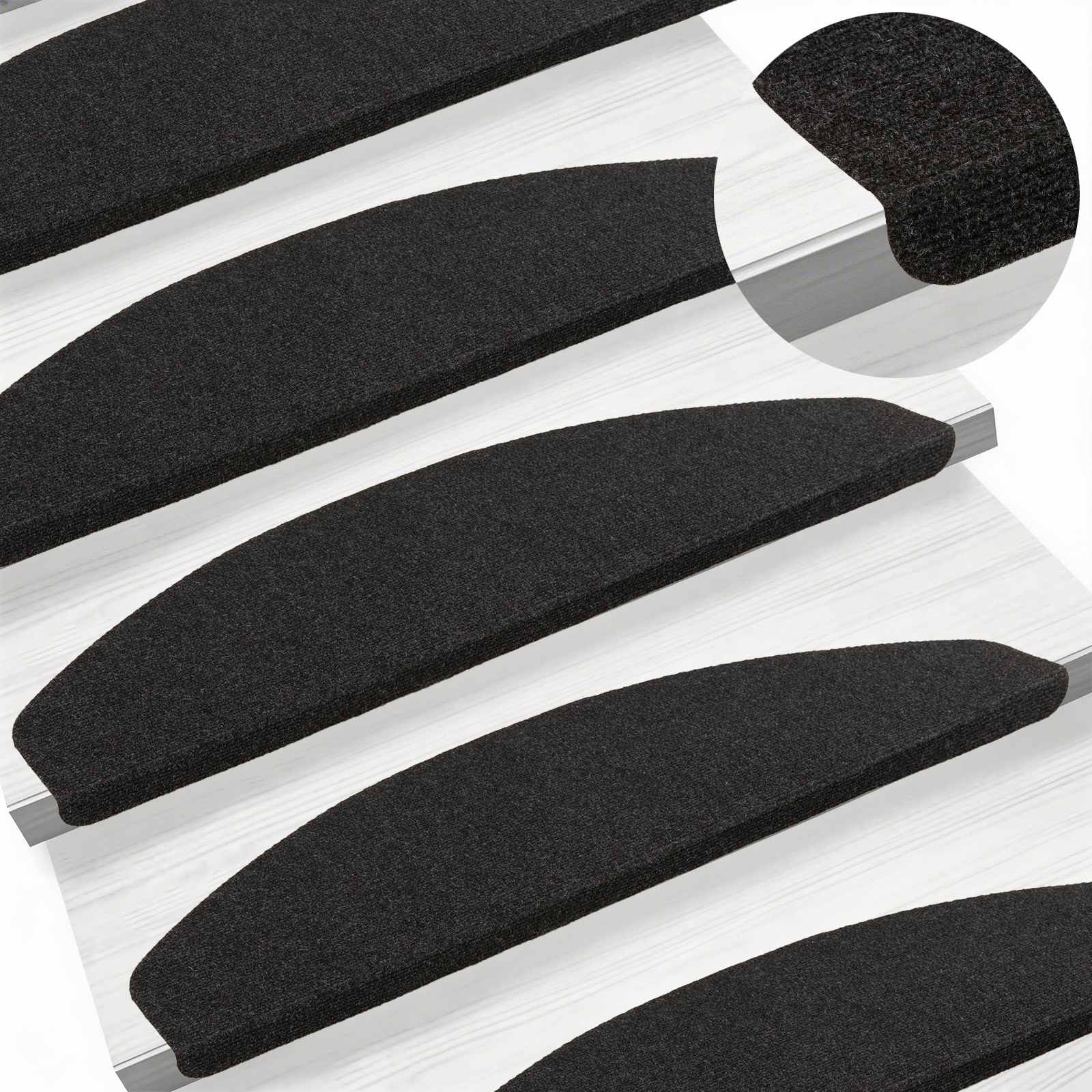 vidaXL Samoprzylepne maty na schody 15 pcs antracytowy Tkanina filcowa
