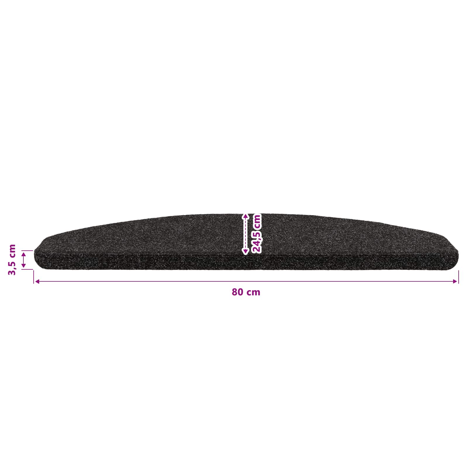 vidaXL Samoprzylepne maty na schody 15 pcs Czarny 80 x 28 x 3,5 cm
