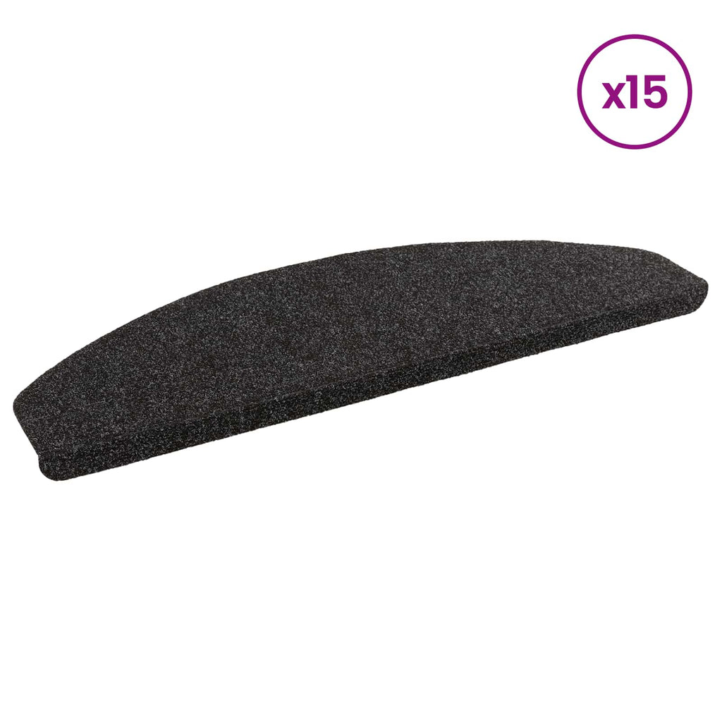 vidaXL Samoprzylepne maty na schody 15 pcs Czarny 80 x 28 x 3,5 cm