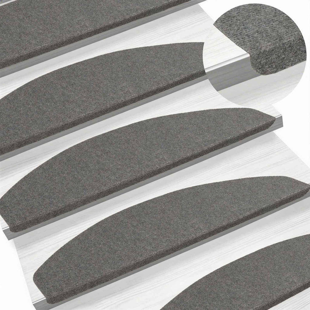 vidaXL Samoprzylepne maty na schody 15 pcs Szary 80 x 28 x 3,5 cm