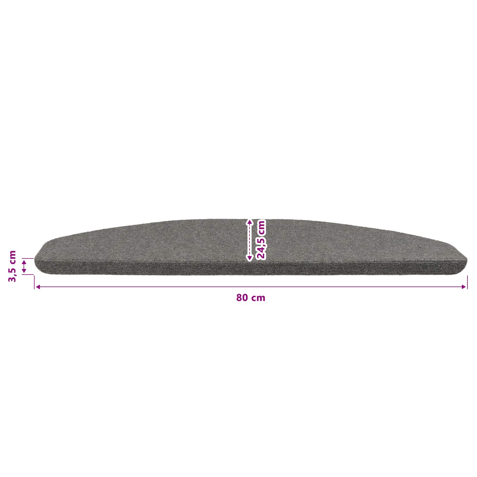 vidaXL Samoprzylepne maty na schody 15 pcs Szary 80 x 28 x 3,5 cm