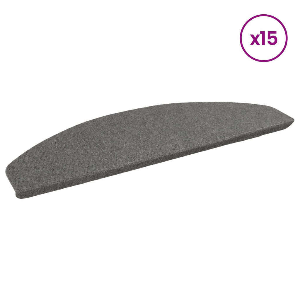 vidaXL Samoprzylepne maty na schody 15 pcs Szary 80 x 28 x 3,5 cm