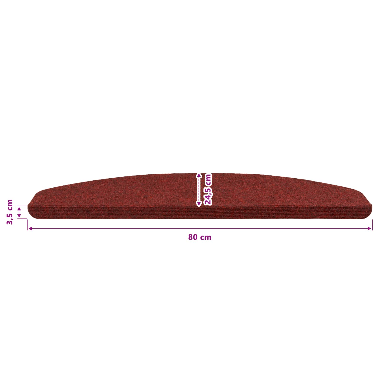 vidaXL Samoprzylepne maty na schody 15 pcs czerwony 80 x 28 x 3,5 cm