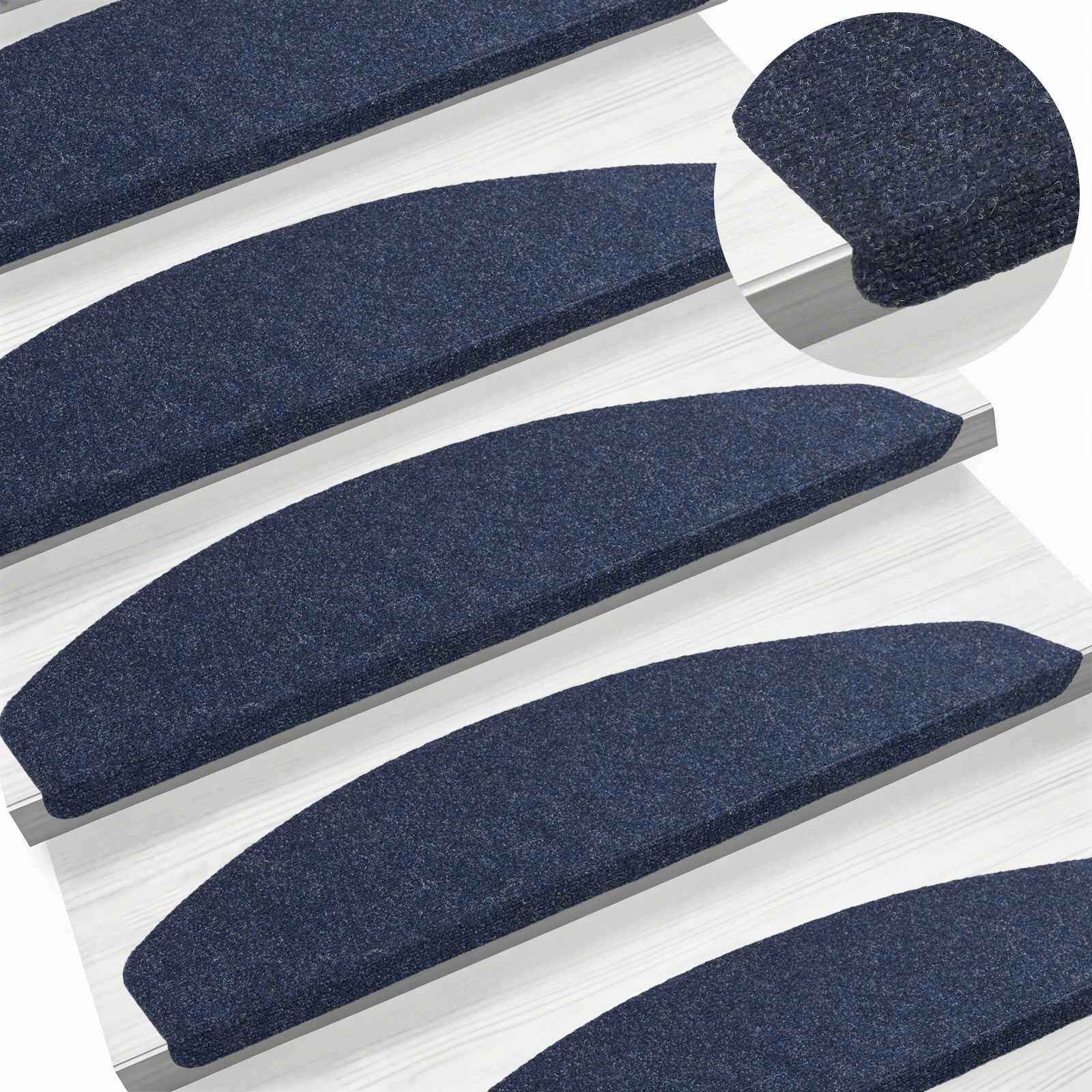 vidaXL Samoprzylepne maty na schody 15 pcs niebieski 80 x 28 x 3,5 cm