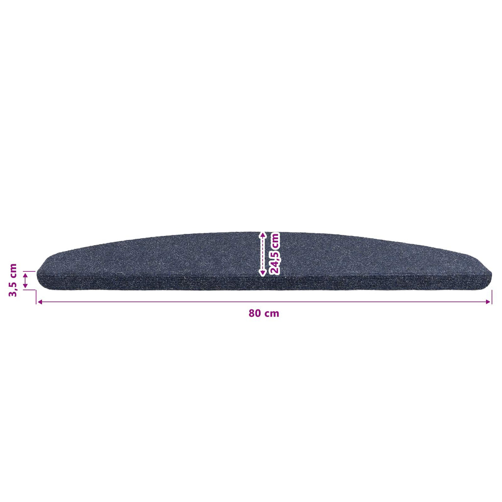 vidaXL Samoprzylepne maty na schody 15 pcs niebieski 80 x 28 x 3,5 cm