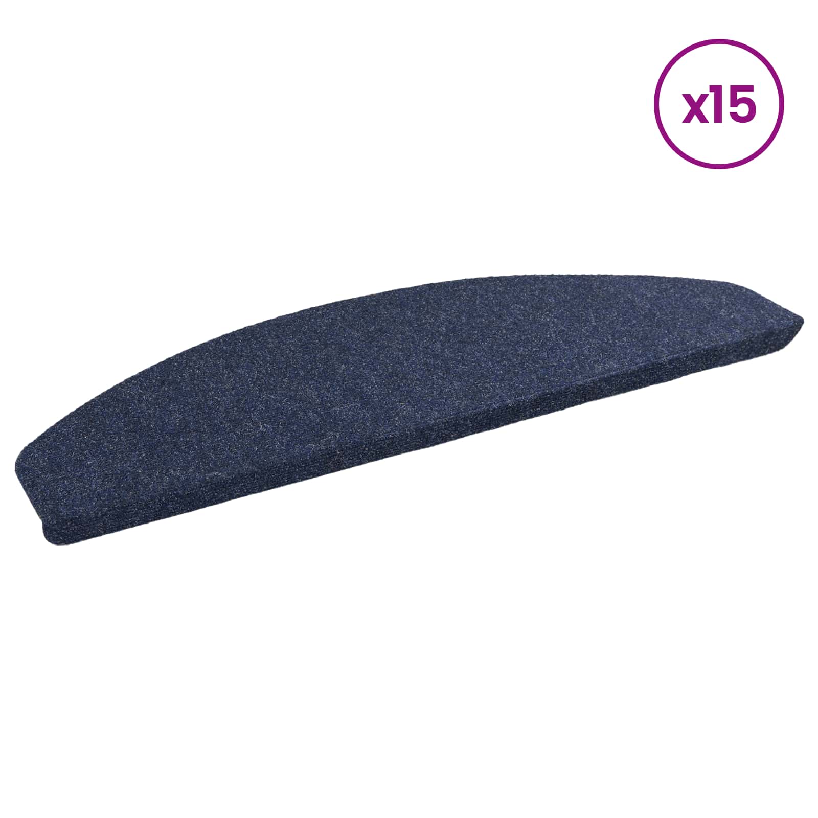 vidaXL Samoprzylepne maty na schody 15 pcs niebieski 80 x 28 x 3,5 cm