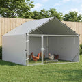 vidaXL Kurnik z dachem srebrny 200 x 200 x 150 cm Stal ocynkowana