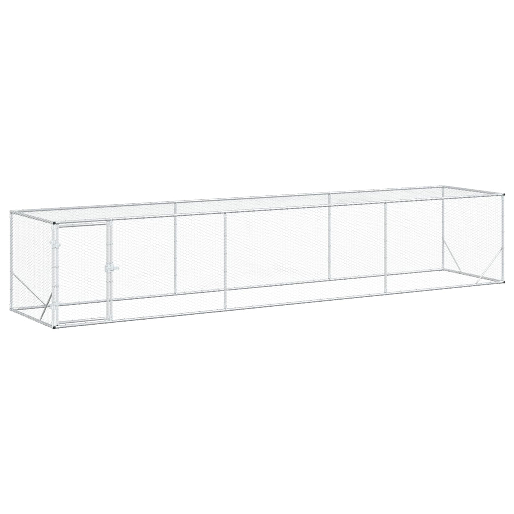 vidaXL Zagroda dla kurczaków srebrny 500 x 100 x 100 cm