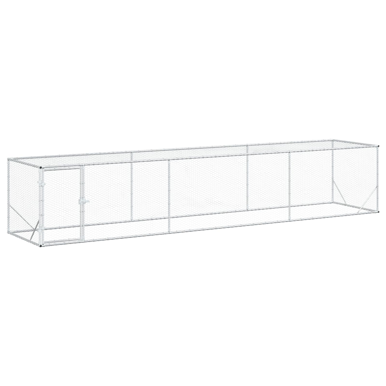 vidaXL Zagroda dla kurczaków srebrny 500 x 100 x 100 cm