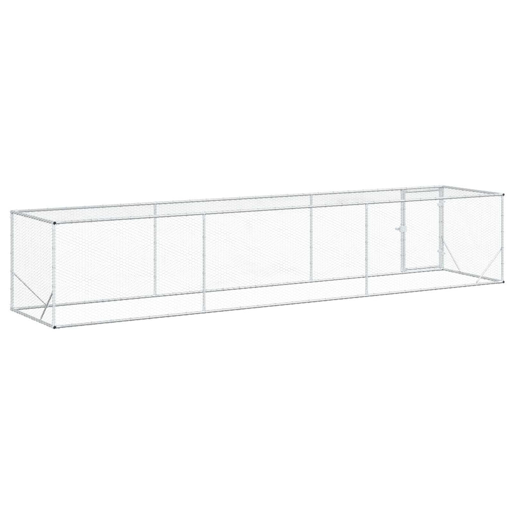 vidaXL Zagroda dla kurczaków srebrny 500 x 100 x 100 cm