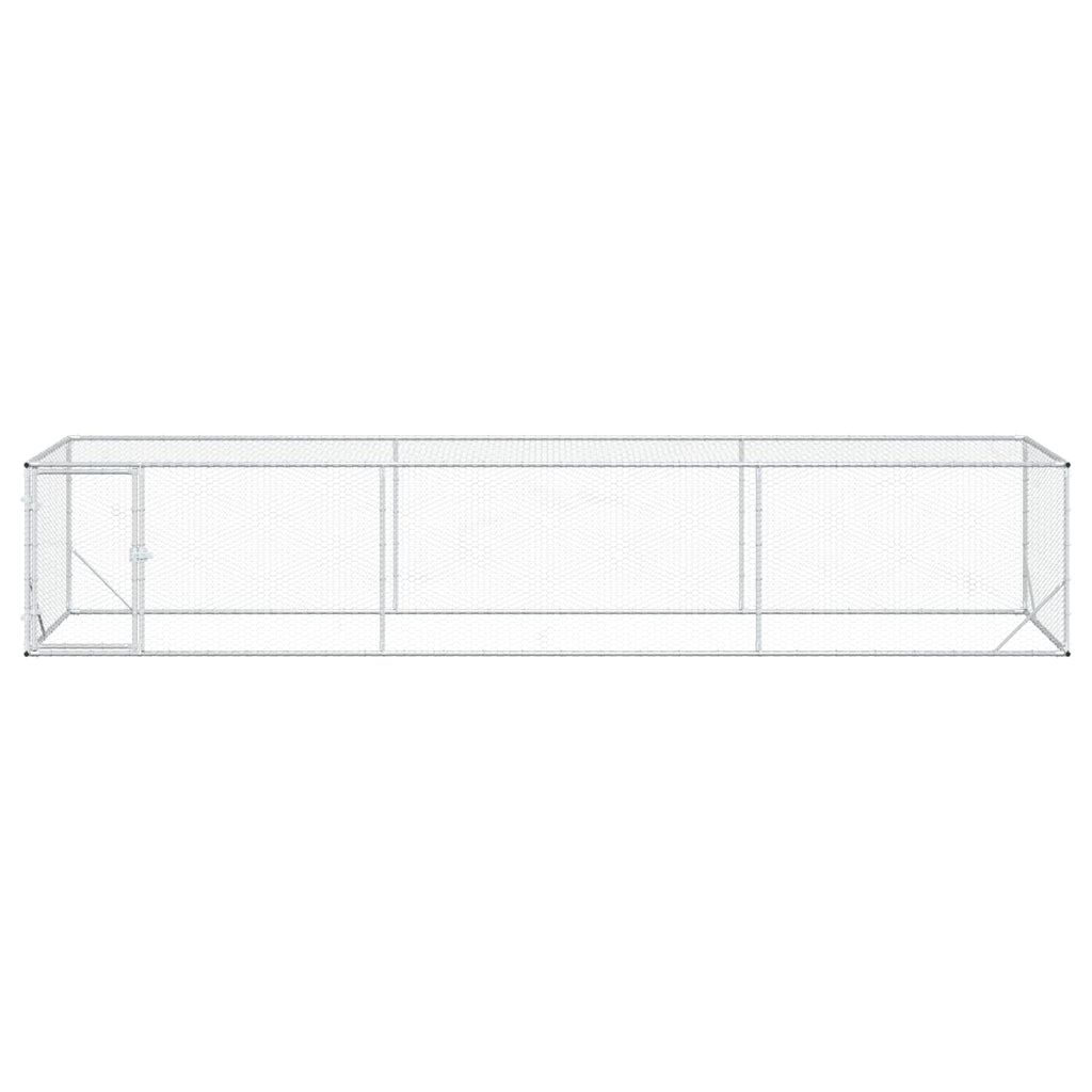 vidaXL Zagroda dla kurczaków srebrny 500 x 100 x 100 cm