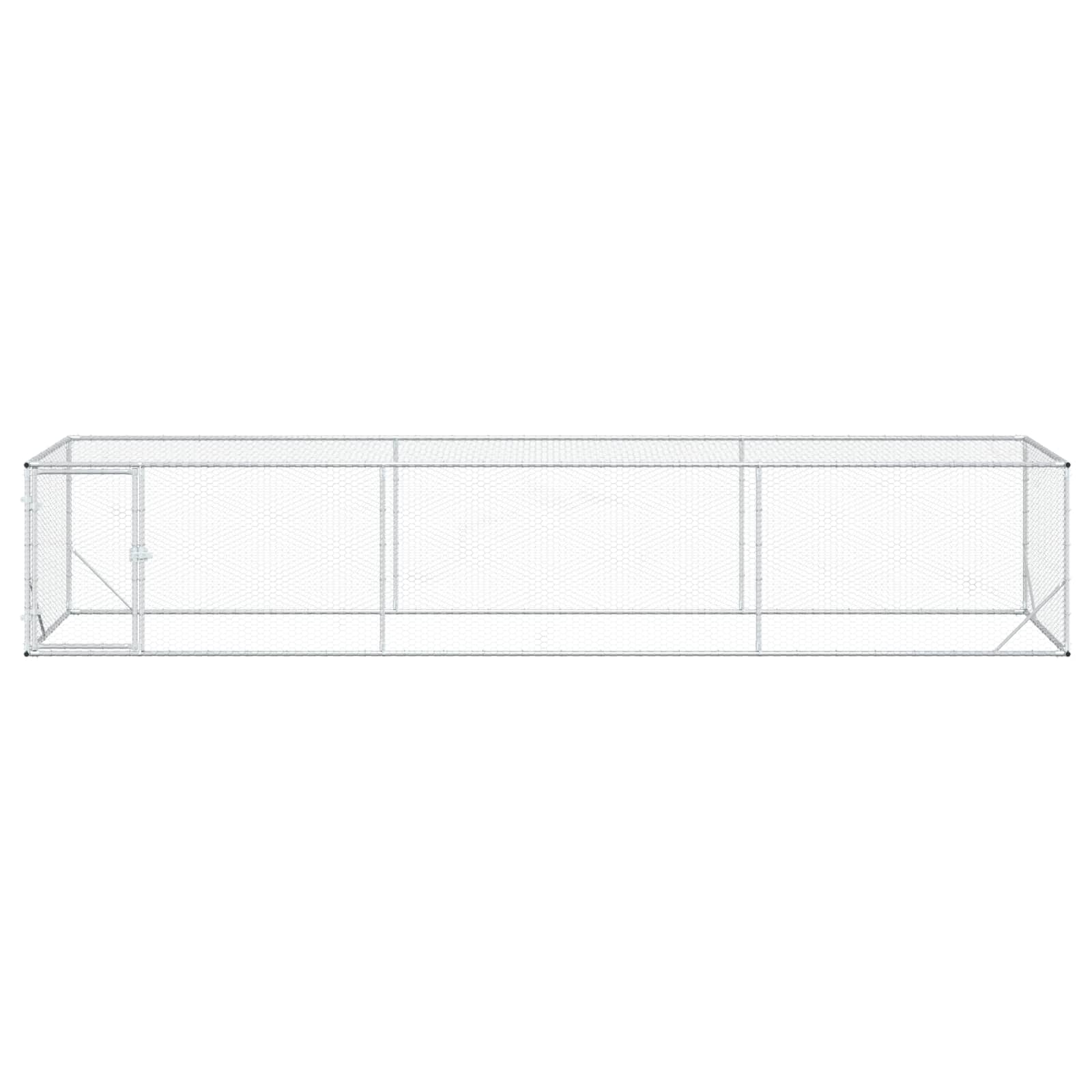 vidaXL Zagroda dla kurczaków srebrny 500 x 100 x 100 cm