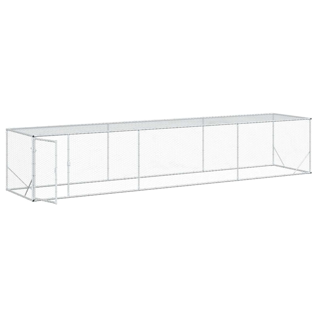 vidaXL Zagroda dla kurczaków srebrny 500 x 100 x 100 cm