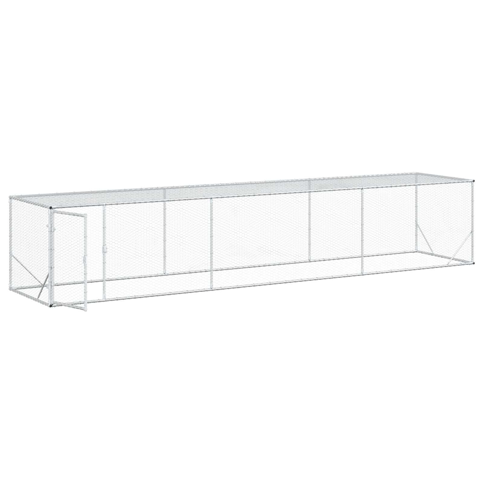 vidaXL Zagroda dla kurczaków srebrny 500 x 100 x 100 cm