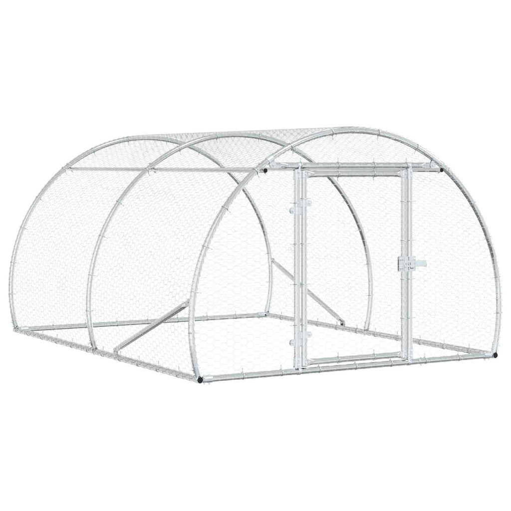 vidaXL Kurnik srebrny 200 x 150 x 100 cm Stal ocynkowana