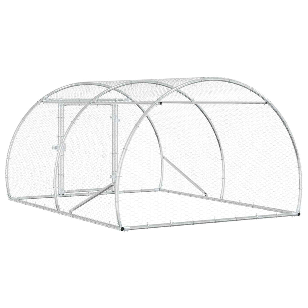vidaXL Kurnik srebrny 200 x 150 x 100 cm Stal ocynkowana