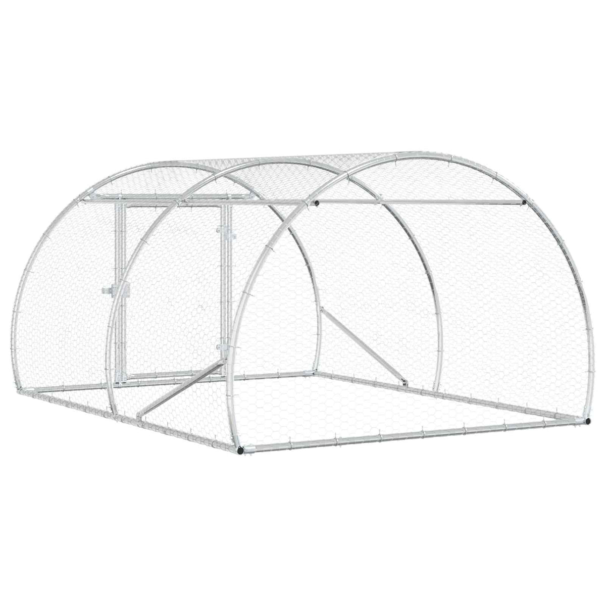 vidaXL Kurnik srebrny 200 x 150 x 100 cm Stal ocynkowana