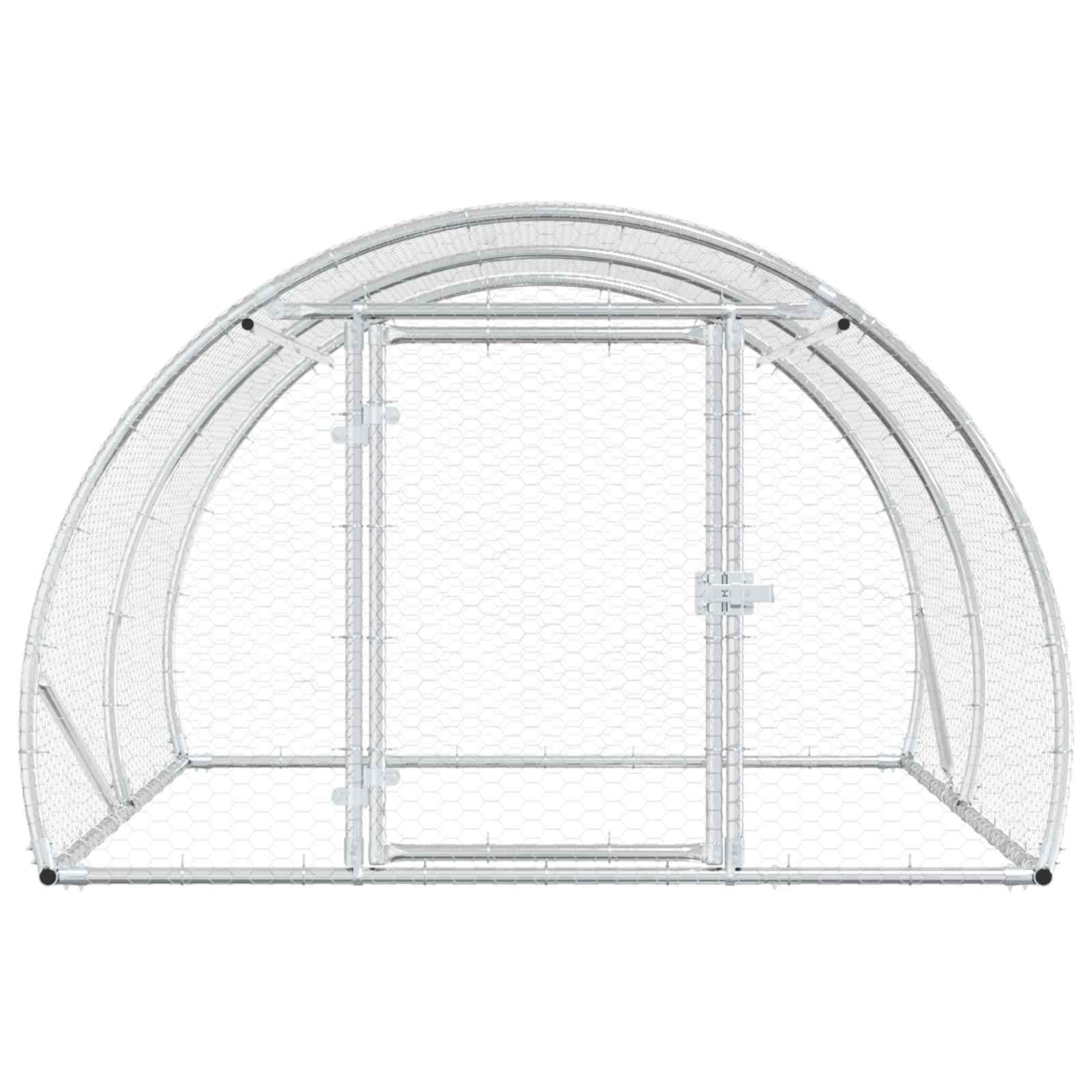 vidaXL Kurnik srebrny 200 x 150 x 100 cm Stal ocynkowana