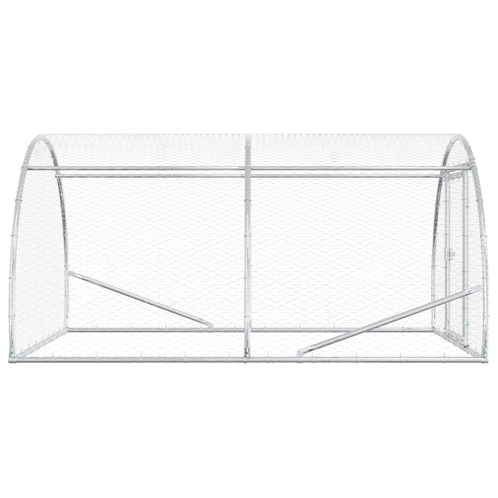 vidaXL Kurnik srebrny 200 x 150 x 100 cm Stal ocynkowana