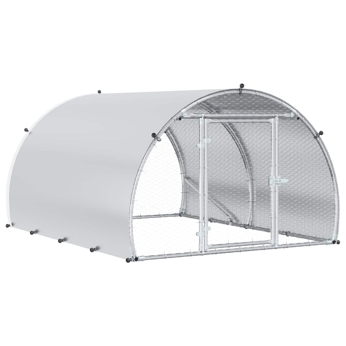 vidaXL Kurnik srebrny 200 x 150 x 100 cm Stal ocynkowana