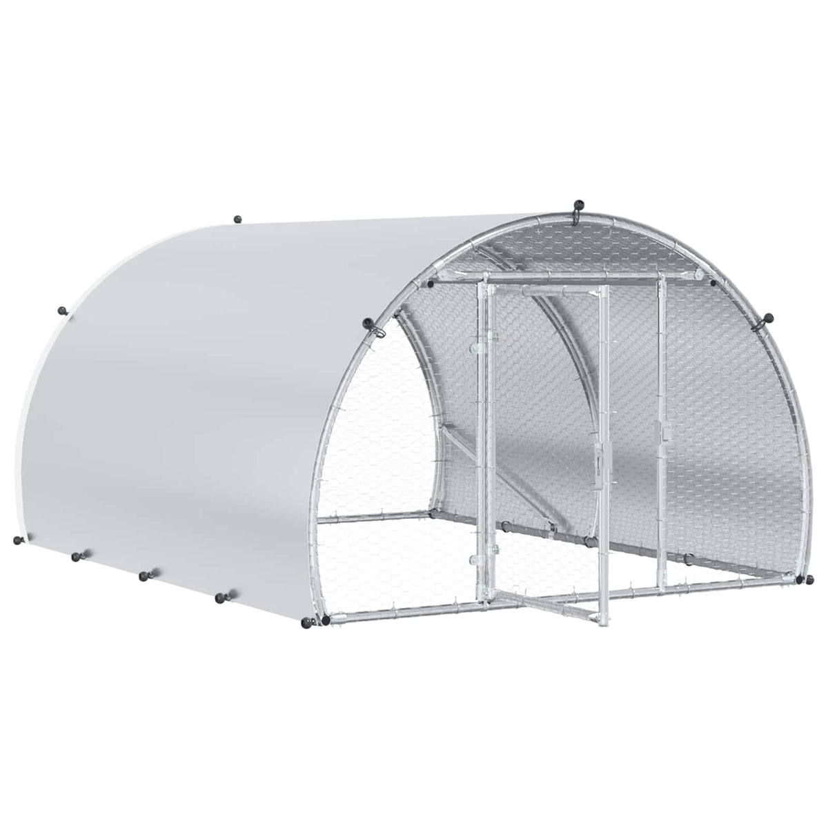 vidaXL Kurnik srebrny 200 x 150 x 100 cm Stal ocynkowana