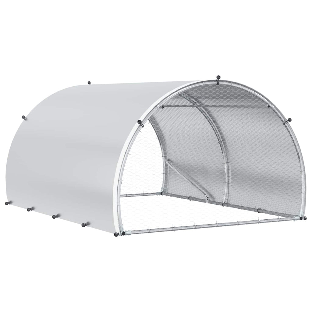 vidaXL Kurnik srebrny 200 x 150 x 100 cm Stal ocynkowana